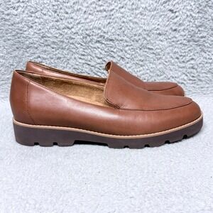 Vionic Kensley Womens Size 10 Wide Slip On Loafers Shoes Brown Leather